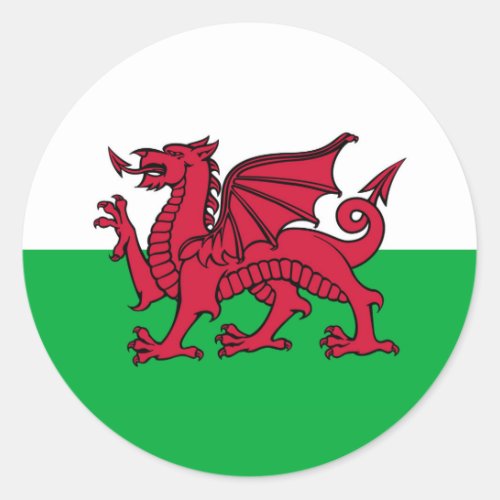 Welsh dragon flag sticker