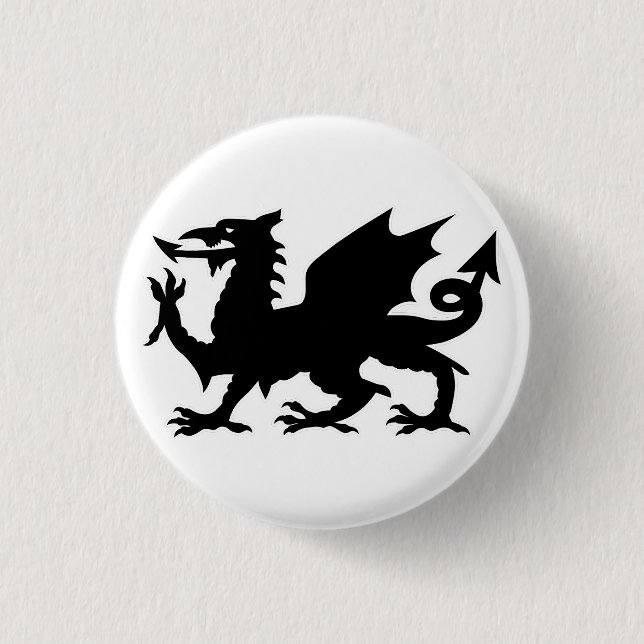 Welsh Dragon Flag, Wales Dragon Flag, England Button (Front)