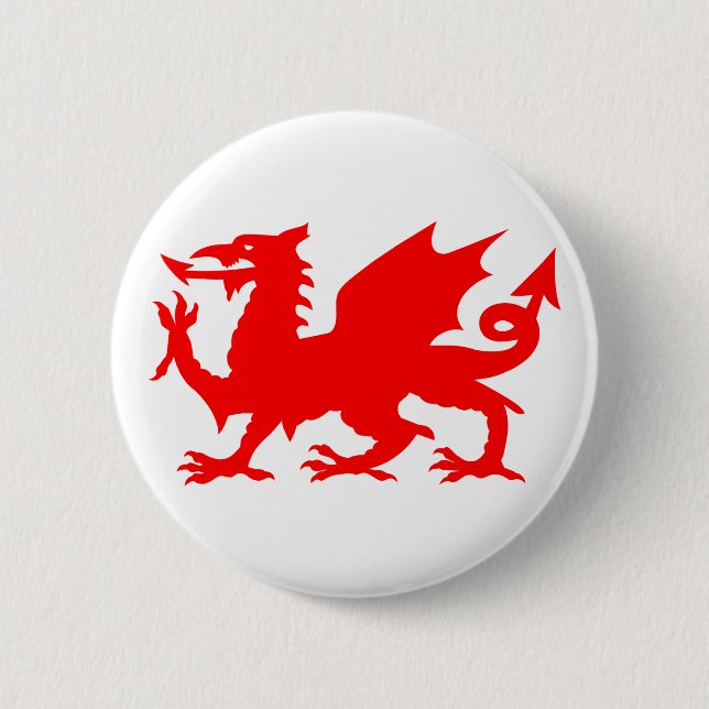 Welsh Dragon Flag, Wales Dragon Flag, England Button (Front)