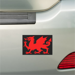 Welsh Dragon Flag, Wales Dragon Flag, England Car Magnet