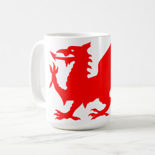 Welsh Dragon Flag, Wales Dragon Flag, England Coffee Mug