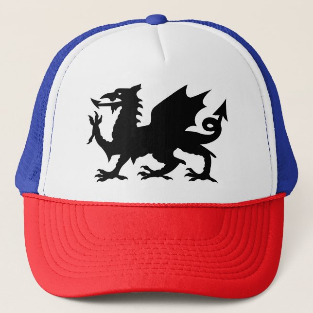 Welsh Dragon Flag, Wales Dragon Flag, England Trucker Hat (Front)