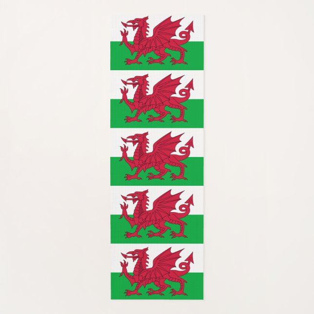 Welsh dragon flag yoga mat (Front)