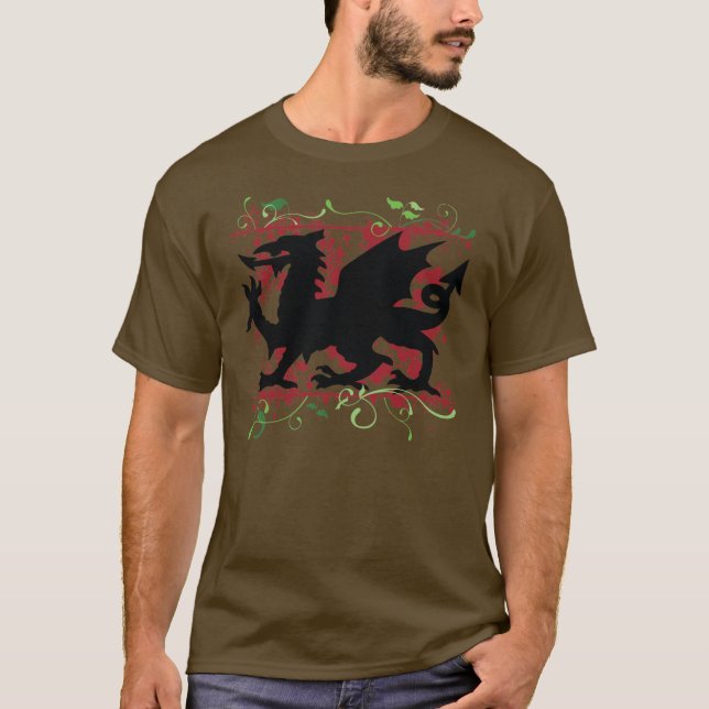 Welsh Dragon Men's Dark T-Shirt (Front)