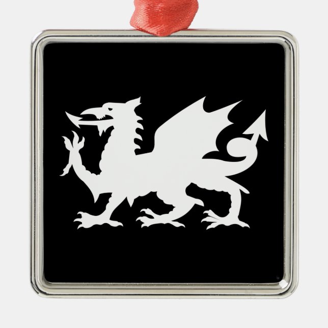 Welsh Dragon Metal Ornament (Front)