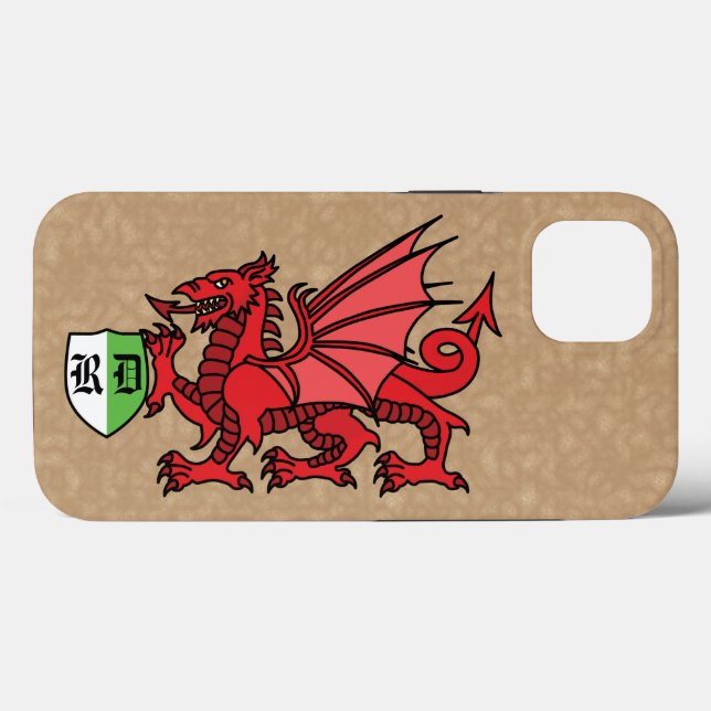 Welsh Dragon Monogram Case-Mate iPhone Case (Back (Horizontal))