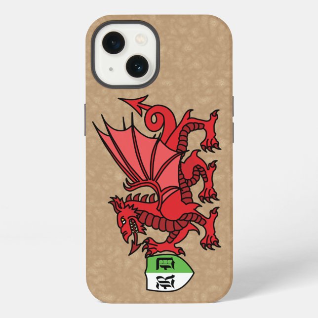 Welsh Dragon Monogram Iphone Case (Back)