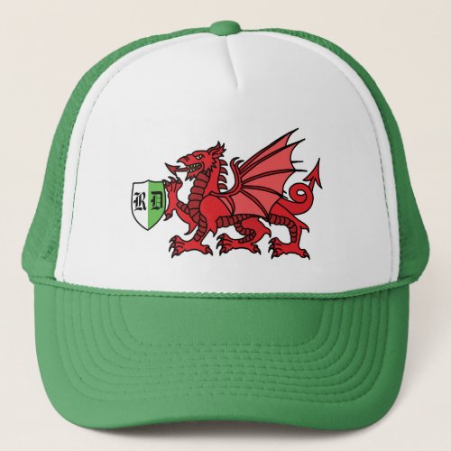 Welsh Dragon Monogram Trucker Hat