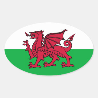 Welsh Dragon Oval Sticker