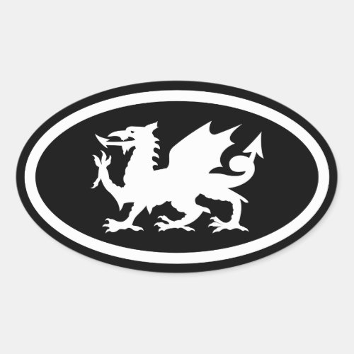 Welsh Dragon Oval Sticker