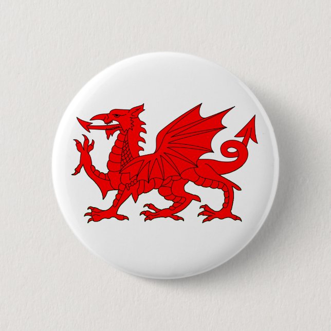 Welsh Dragon Pinback Button (Front)