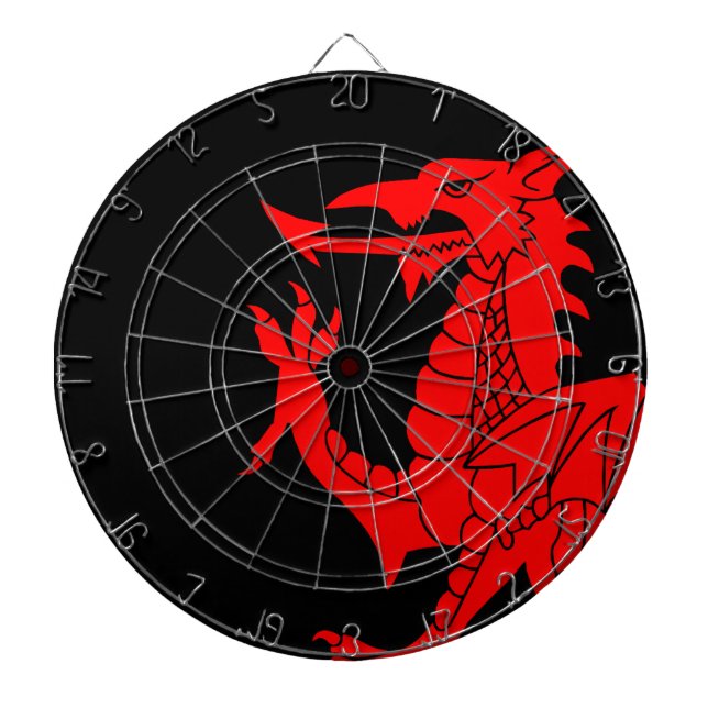 Welsh Dragon Rampant Dart Board (Front)