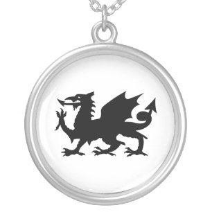 Welsh Dragon Silver Plated Necklace