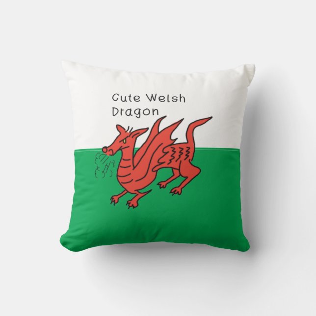 Welsh dragon St David's Day red dragons Throw Pillow (Front)