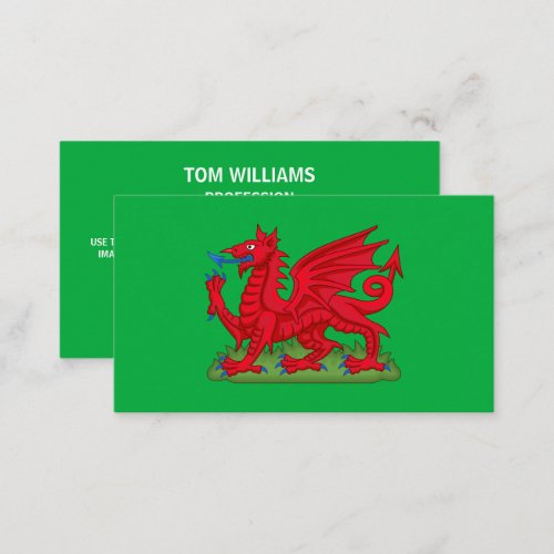 Welsh Dragon Symbol Design Wales Business Card
