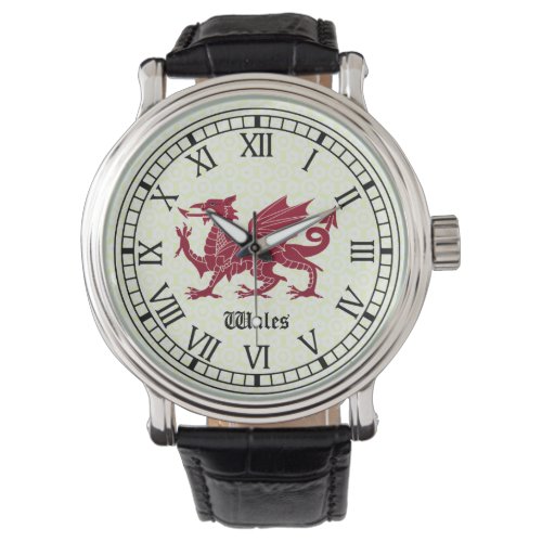 Welsh Dragon Watch _ Roman Numerals