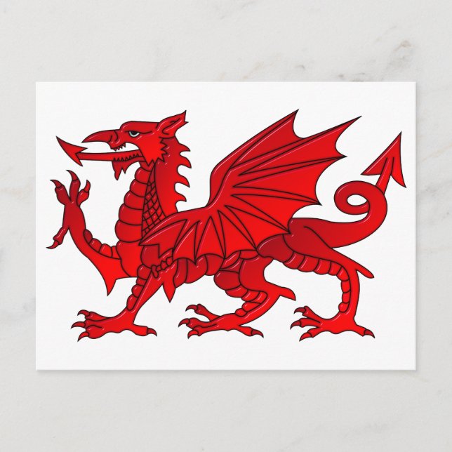 Welsh Dragon With a Bevel Effect Postcard (Front)