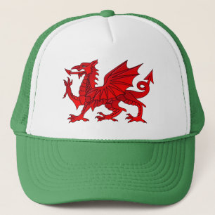 Welsh Dragon With a Bevel Effect Trucker Hat