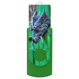 Welsh Fantasy Dragon Door-knocker Design Flash Drive