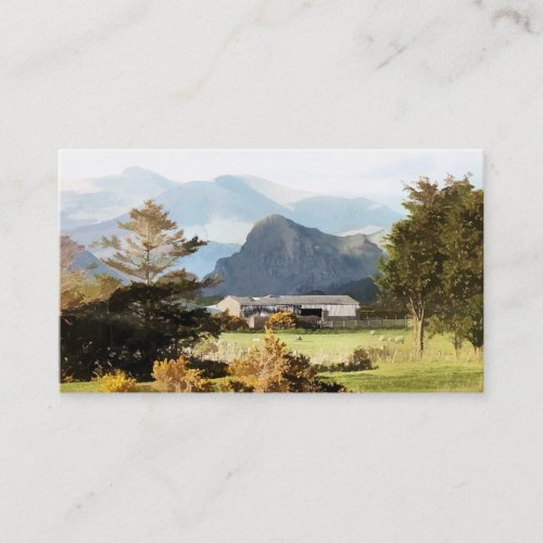 WELSH FARM AND MOUNTAIN LANDSCAPE BUSINESS CARD
