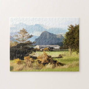 WELSH FARM AND MOUNTAIN LANDSCAPE JIGSAW PUZZLE