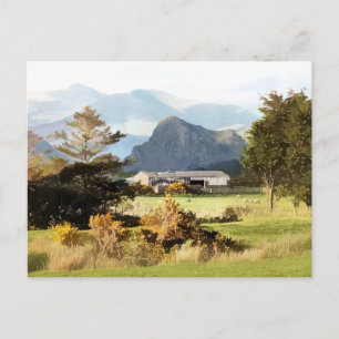 WELSH FARM AND MOUNTAIN LANDSCAPE POSTCARD