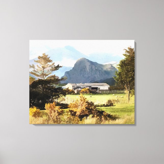 WELSH FARM AND MOUNTAINS CANVAS PRINT (Front)