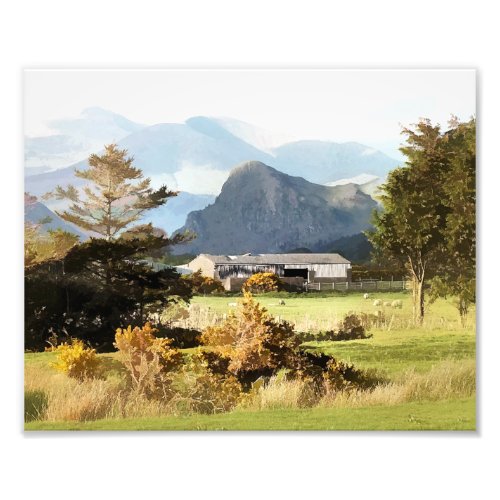 WELSH FARM AND MOUNTAINS PHOTO PRINT