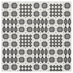 Welsh Faux Tapestry Black and White Pattern Fabric