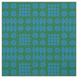 Welsh Faux Tapestry Bright Blue on Green Pattern Fabric
