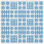 Welsh Faux Tapestry Bright Blue on White Pattern Fabric