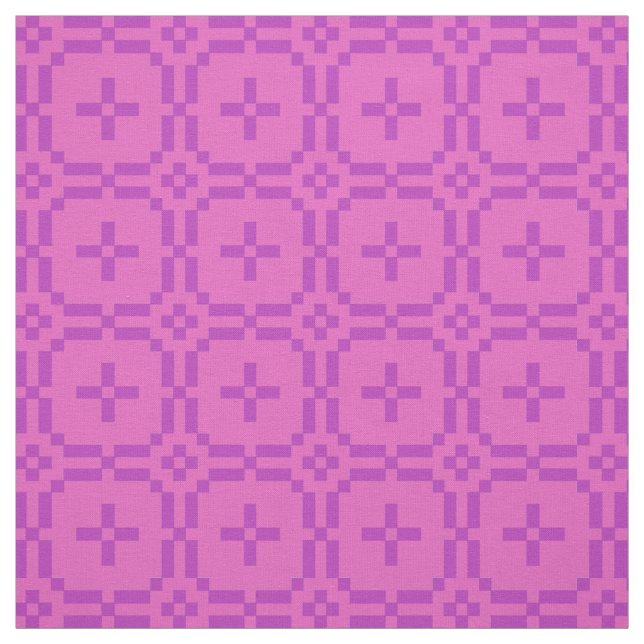 Welsh Faux Tapestry Purple on Bright Pink Pattern Fabric (Swatch)