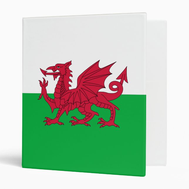 Welsh Flag 3 Ring Binder (Front/Inside)