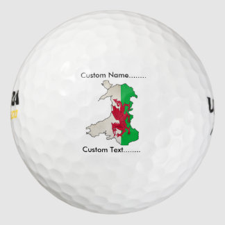 Welsh Flag and Map on a Golf Ball. Balls