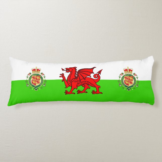 Welsh flag body pillow (Front)