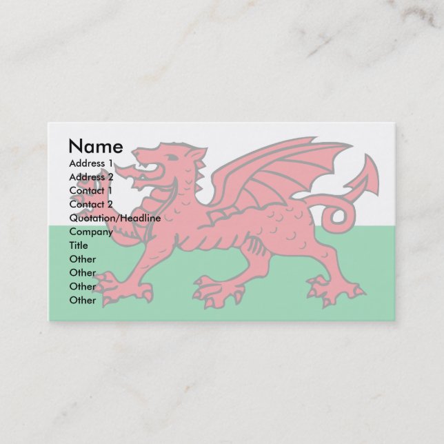 Welsh Flag Business Card (Front)