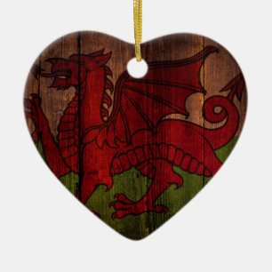Welsh flag. ceramic ornament
