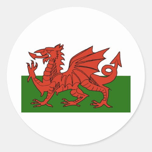 Welsh Flag Classic Round Sticker
