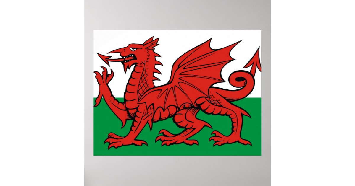 kæmpe Profet Polar Welsh flag, "Cymru am byth", The red dragon Poster | Zazzle