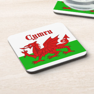 Welsh Flag Cymru Beverage Coaster