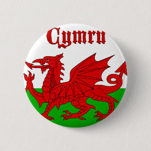 Welsh Flag Cymru Button