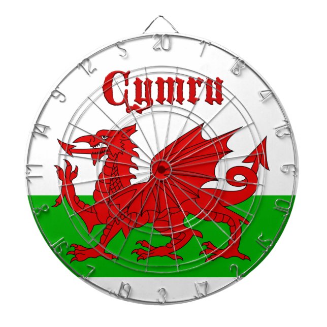 Welsh Flag Cymru Dart Board (Front)
