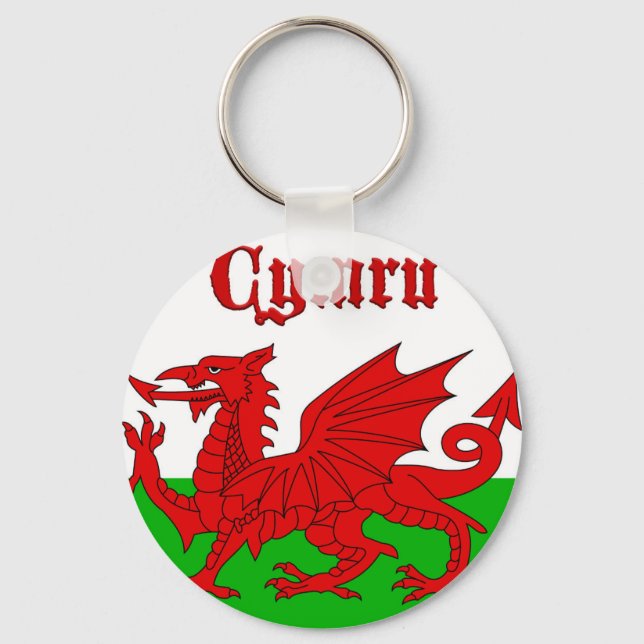 Welsh Flag Cymru Keychain (Front)
