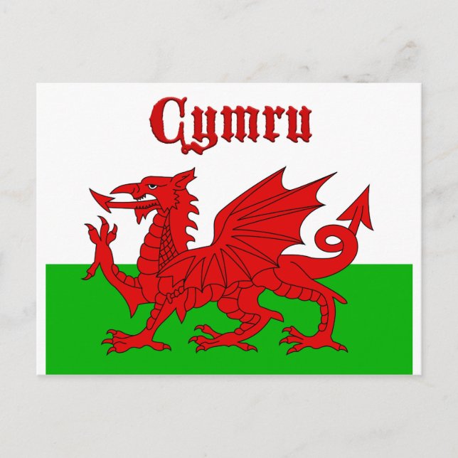 Welsh Flag Cymru Postcard (Front)