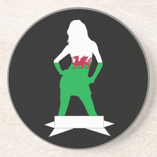 Welsh flag drink coaster (Front)