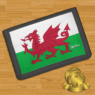Welsh flag fashion, Wales patriots / sports Tri-fold Wallet