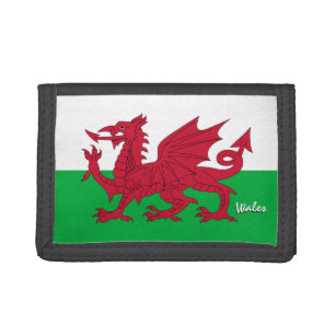Welsh flag fashion, Wales patriots / sports Trifold Wallet