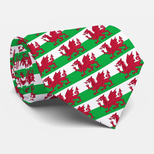 Welsh Flag, Flag of Wales Neck Tie (Rolled)