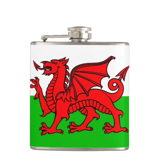 Welsh flag flask (Front)