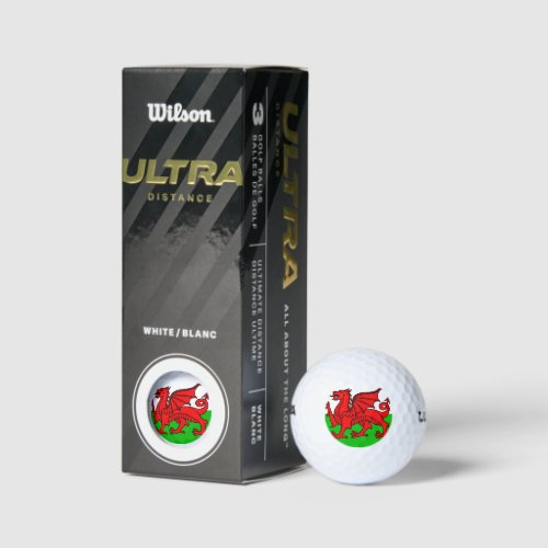 Welsh flag golf balls